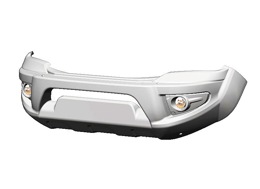 Бампер АВС-Дизайн передний Toyota Hilux 2015- с оптикой, белый