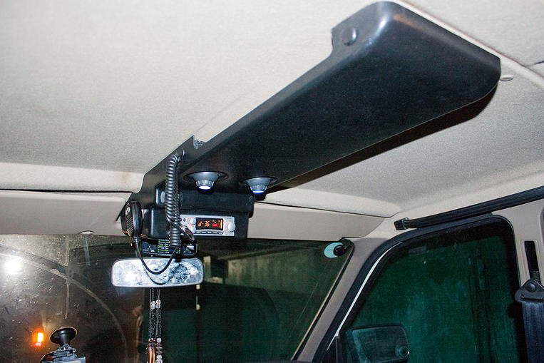Консоль потолочная для установки р/c УАЗ Патриот 2007-2013, без выреза под р/c, черная