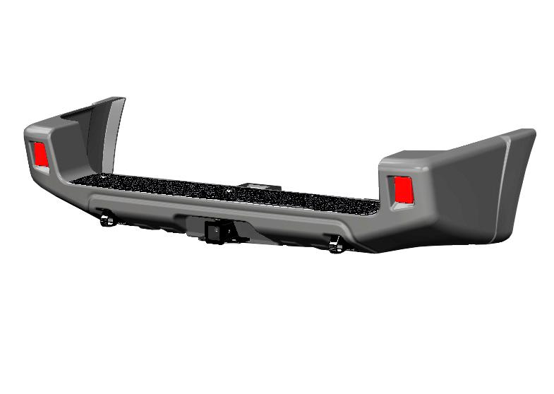Бампер АВС-Дизайн задний с квадратом под фаркоп UAZ Патриот 2015-, лифт под покраску