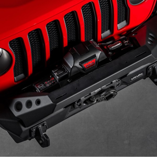 Силовой бампер передний RIVAL алюминиевый короткий для Jeep Wrangler JK, JL, все комплектации